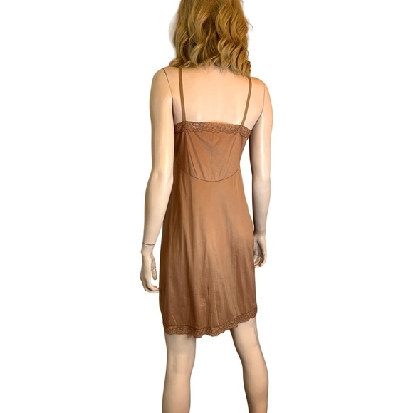 Vintage 60s KAYSER Full Slip 100% Nylon Matching Mocha Lace Lacy - Picture 12 of 15